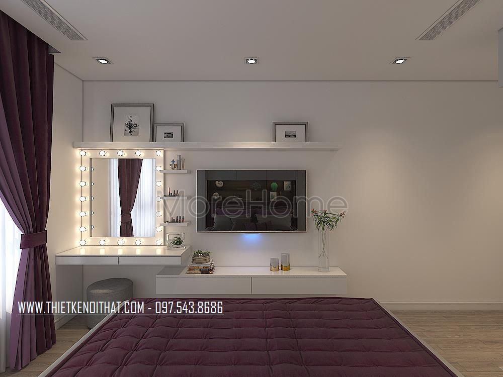 Thiết kế nội thất phòng ngủ chung cư Park Hill Hai Bà Trưng, Hà Nội